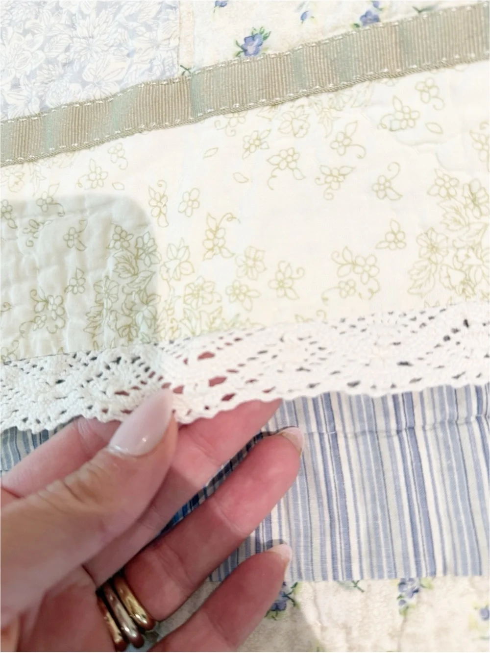 Vintage 90s JCPenney Patchwork Quilt – Queen | Cottage Core Shabby Chic